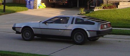 a delorean not quite up to 88 mph