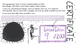 authentic gapingvoid t-shirt certificate